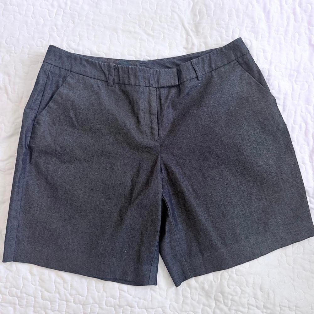 New York & Company Womens 12 Shorts BLUE Stretch Workwear VERSATILE EVERYDAY